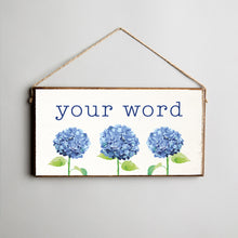 Load image into Gallery viewer, Personalized Hydrangea Twine Hanging Sign
