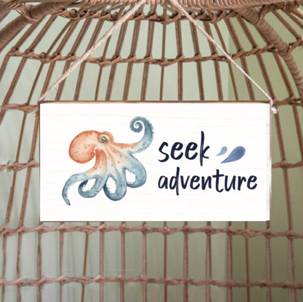 Seek Adventure Twine Hanging Sign