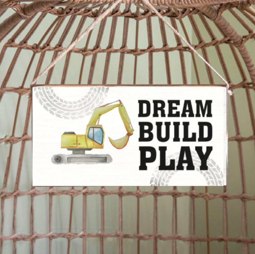 Dream Build Play Twine Hanging Sign