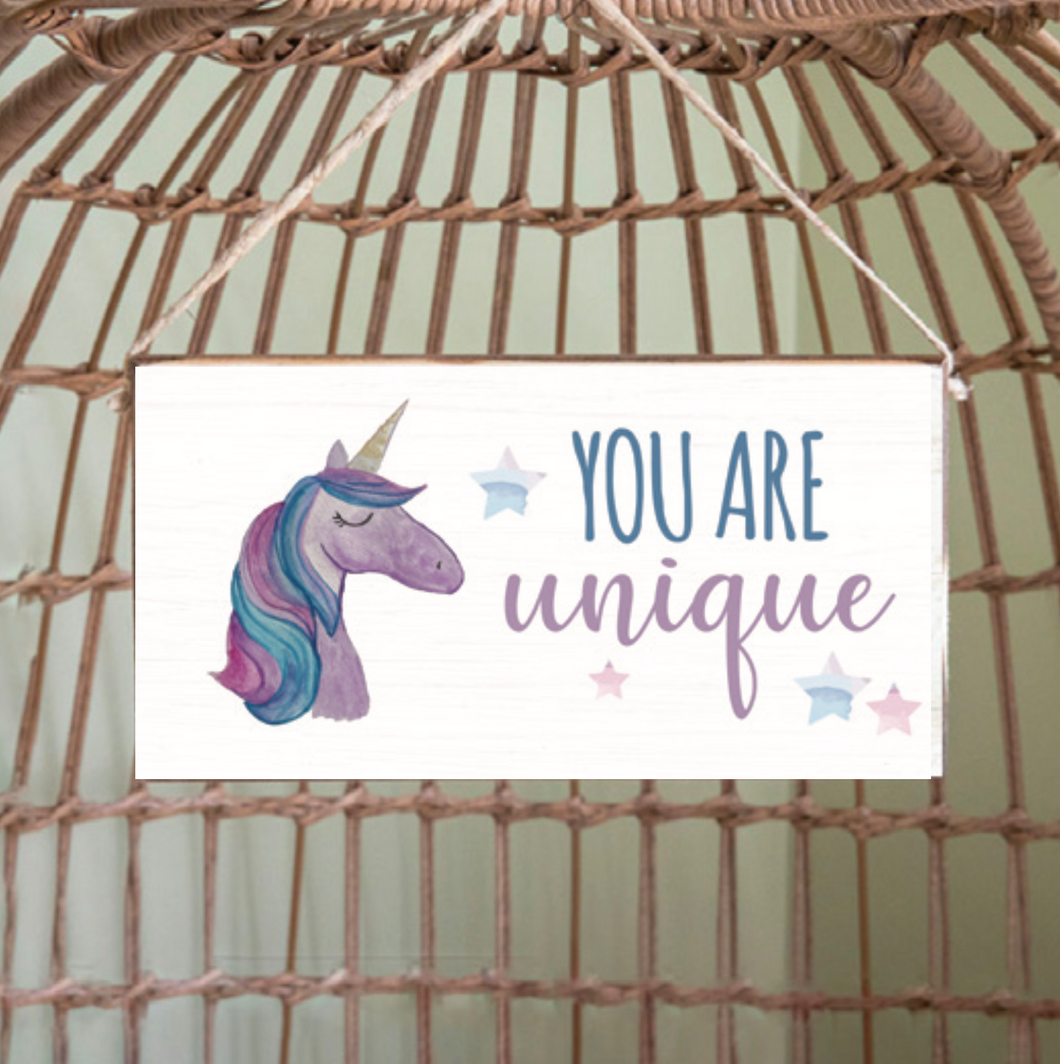 You Are Unique Twine Hanging Sign