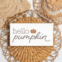 Hello Pumpkin Twine Hanging Sign