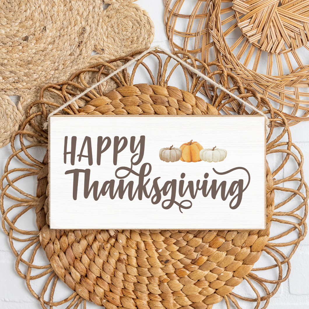 Happy Thanksgiving Twine Hanging Sign