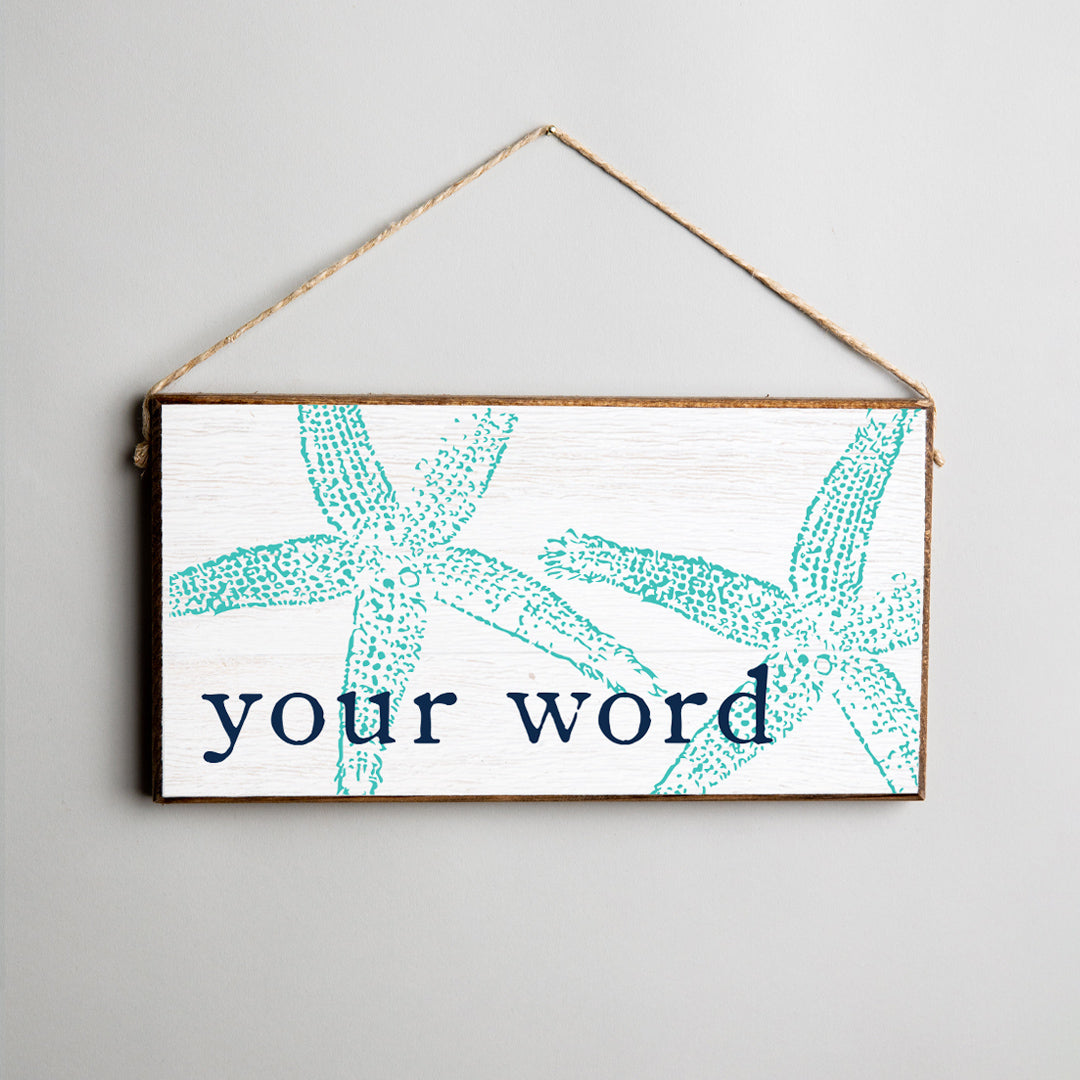 Personalized Starfish Twine Hanging Sign