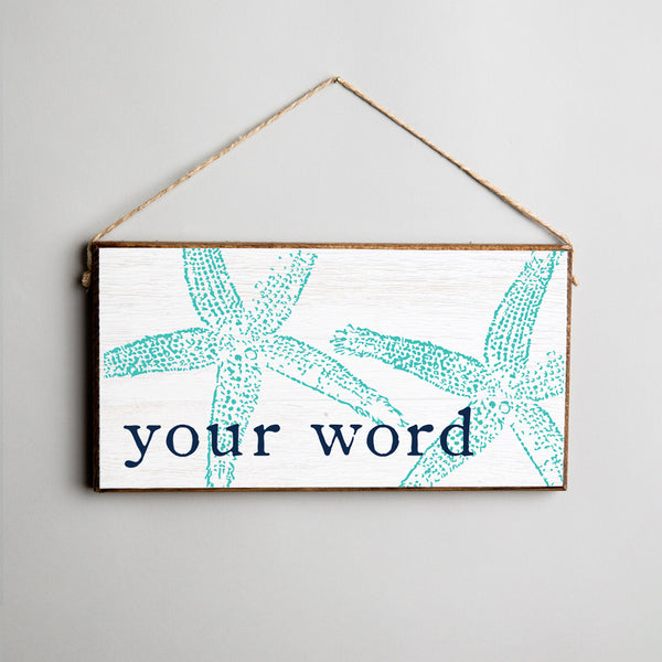 Personalized Starfish Twine Hanging Sign