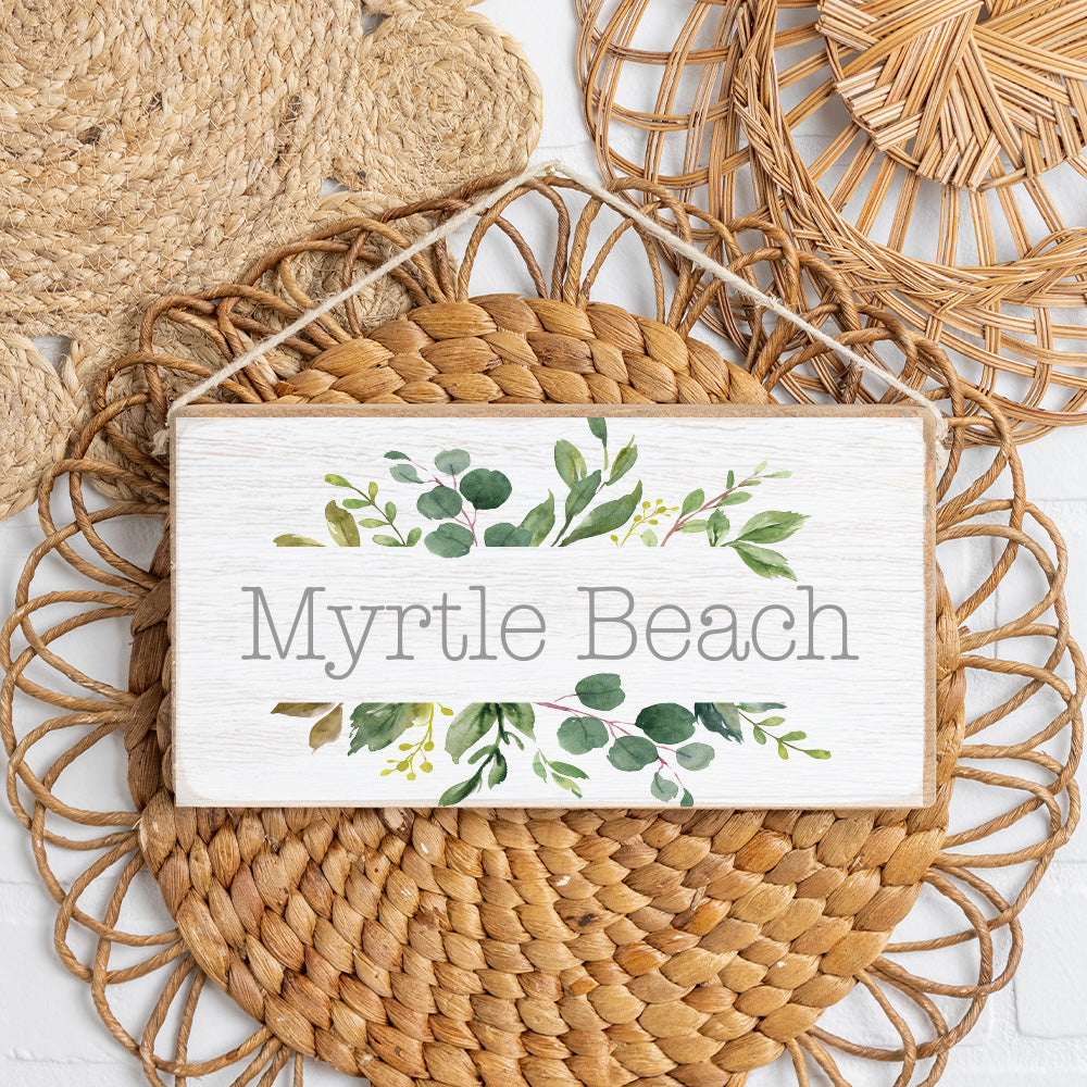 Personalized Split Greenery Twine Hanging Sign