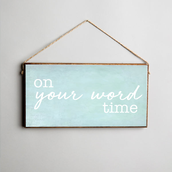 Personalized On Time Twine Hanging Sign
