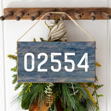 Load image into Gallery viewer, Personalized Your Word Washed Blue Twine Hanging Sign
