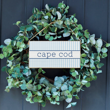 Load image into Gallery viewer, Personalized Light Blue Stripes Twine Hanging Sign
