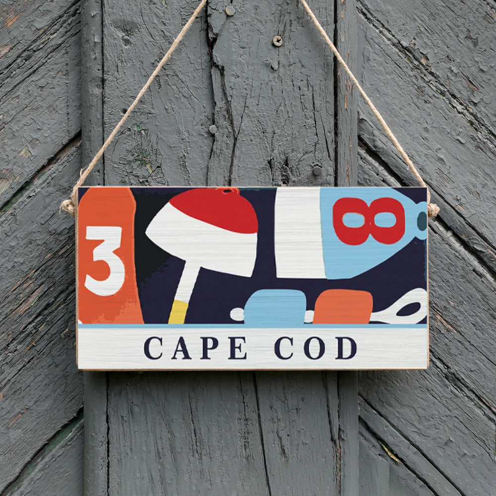 Personalized Bright Buoys Twine Hanging Sign