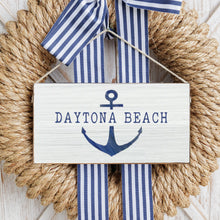 Load image into Gallery viewer, Personalized Split Modern Anchor Twine Hanging Sign
