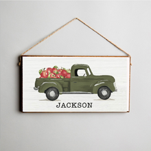 Load image into Gallery viewer, Personalized Apple Truck Twine Hanging Sign
