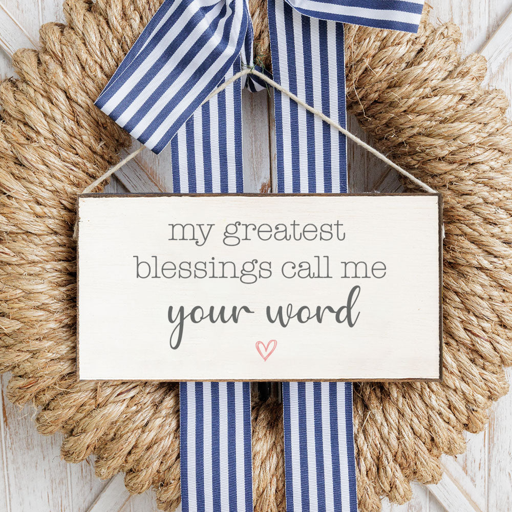 Greatest Blessings Personalized Twine Hanging Sign