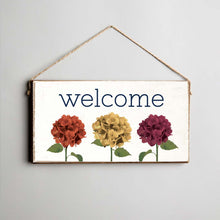 Load image into Gallery viewer, Fall Hydrangea Twine Hanging Sign
