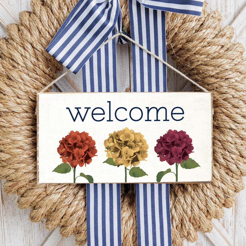 Fall Hydrangea Twine Hanging Sign