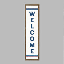 Load image into Gallery viewer, Welcome Patriotic Stripes Framed Barn Wood Sign
