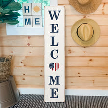Load image into Gallery viewer, Welcome American Heart Barn Wood Sign
