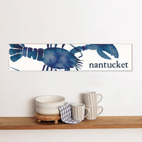 Personalized Watercolor Blue Lobster Barn Wood Sign