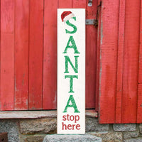 Santa Stop Here Barn Wood Sign