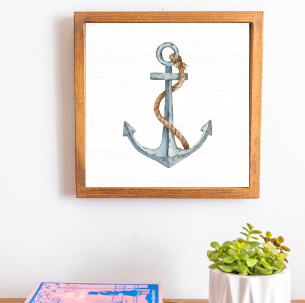 Watercolor Anchor 12” x 12” Wall Art