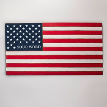Load image into Gallery viewer, Personalized Classic With Name Lower Corner Wooden American Flag
