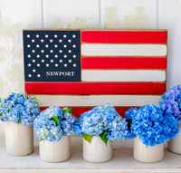 Personalized Classic With Name Lower Corner Wooden American Flag