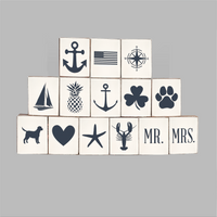 Navy Symbols Decorative Wooden Block