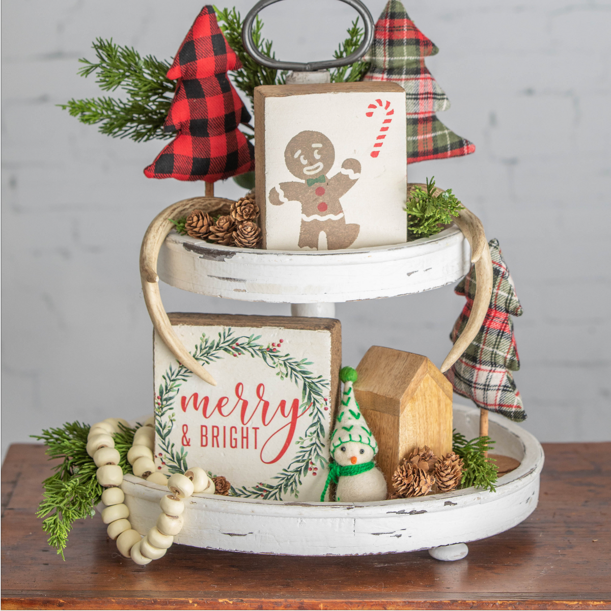 Merry + Bright Decorative Wooden Block