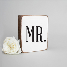 Load image into Gallery viewer, Mr. Wedding Font Decorative Wooden Block
