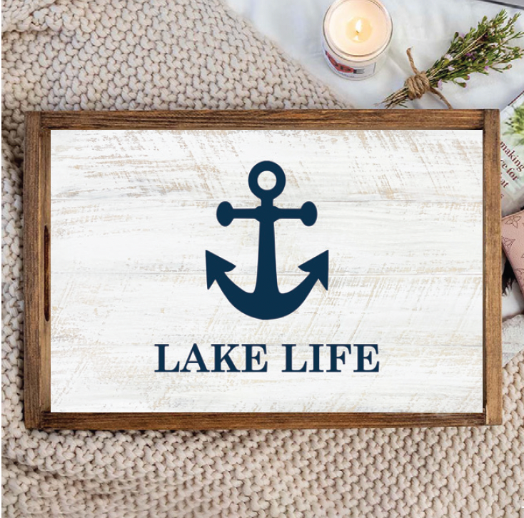 POS Personalized Anchor Wooden Serving Tray