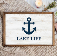 POS Personalized Anchor Wooden Serving Tray