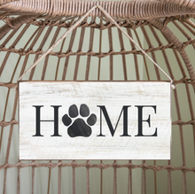 Load image into Gallery viewer, Home Paw Print Twine Hanging Sign
