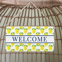 Load image into Gallery viewer, Welcome Lemons Twine Hanging Sign
