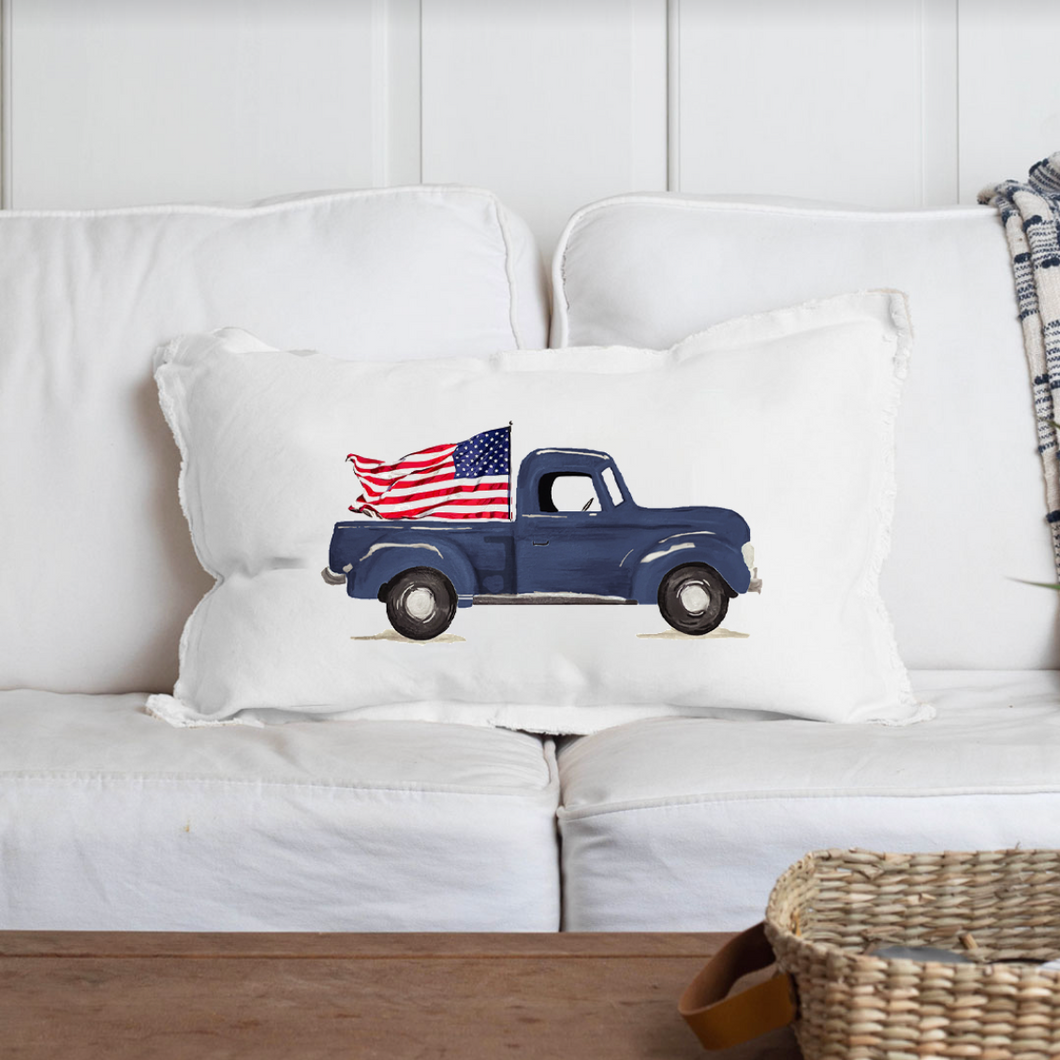 Flag Truck Lumbar Pillow