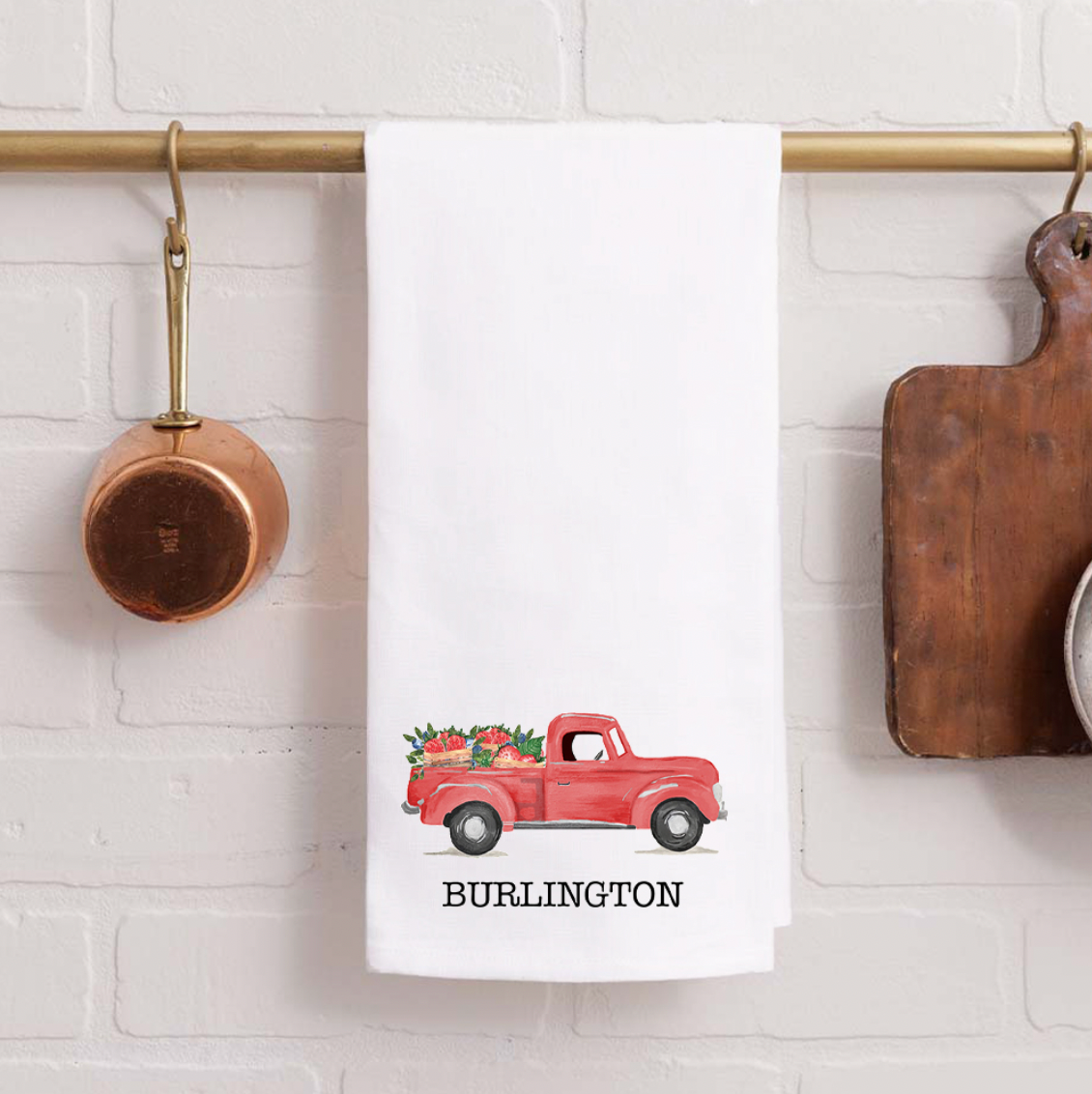 Personalized Berries Truck Tea Towel