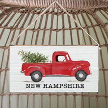 Load image into Gallery viewer, Personalized Christmas Tree Truck Twine Hanging Sign
