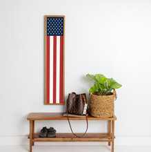 Load image into Gallery viewer, 50 Stars Flag Framed Barn Wood Sign

