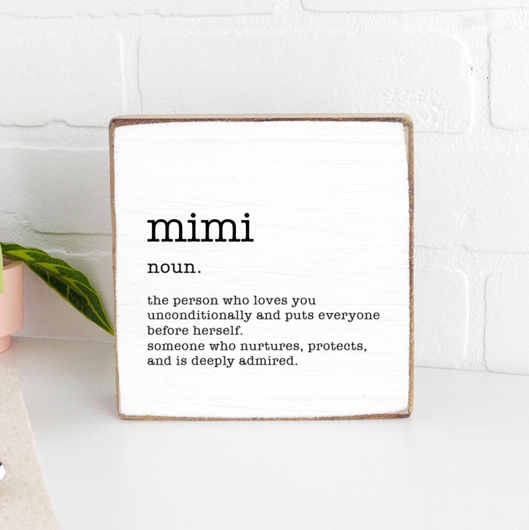 Mimi Definition Decorative Wooden Block