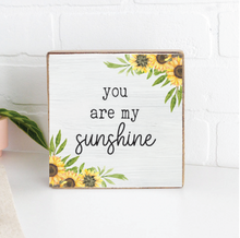 Load image into Gallery viewer, Sunflower Sunshine Decorative Wooden Block
