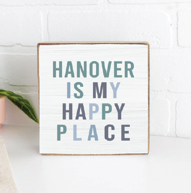 Personalized Happy Place Decorative Wooden Block