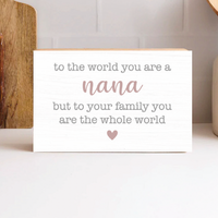 Personalized The Whole World Decorative Wooden Block