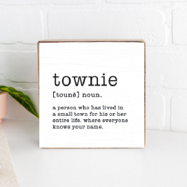 Townie Decorative Wooden Block