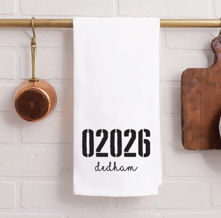 Personalized Zip Code & City Tea Towel