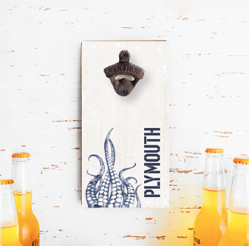 Personalized Indigo Octopus Bottle Opener