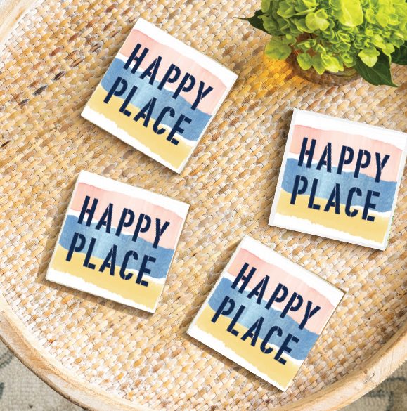 Happy Place Stripes Coaster Set