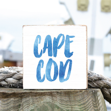 Watercolor Cape Cod Decorative Wooden Block