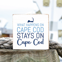 Load image into Gallery viewer, What Happens on Cape Cod Decorative Wooden Block
