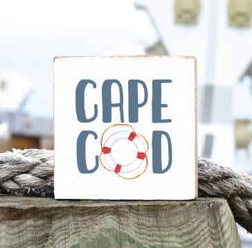 Cape Cod Lifesaver Decorative Wooden Block