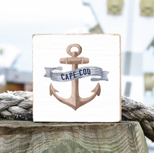 Load image into Gallery viewer, Cape Cod Anchor Decorative Wooden Block
