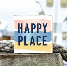 Load image into Gallery viewer, Happy Place Stripes Decorative Wooden Block
