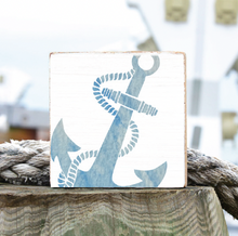 Load image into Gallery viewer, Watercolor Anchor Decorative Wooden Block
